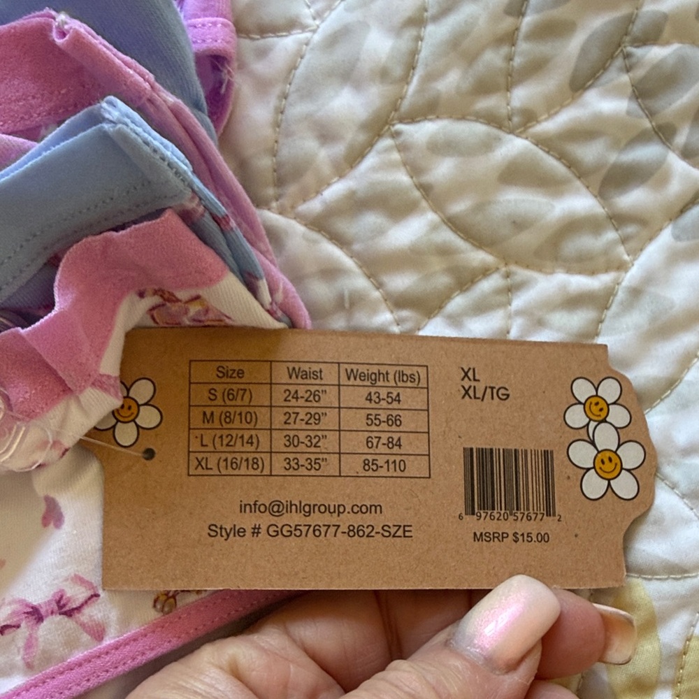 NWT GIRLS XL16-18  5 Piece Pink and Blue Underwear Set - Picture 3 of 6